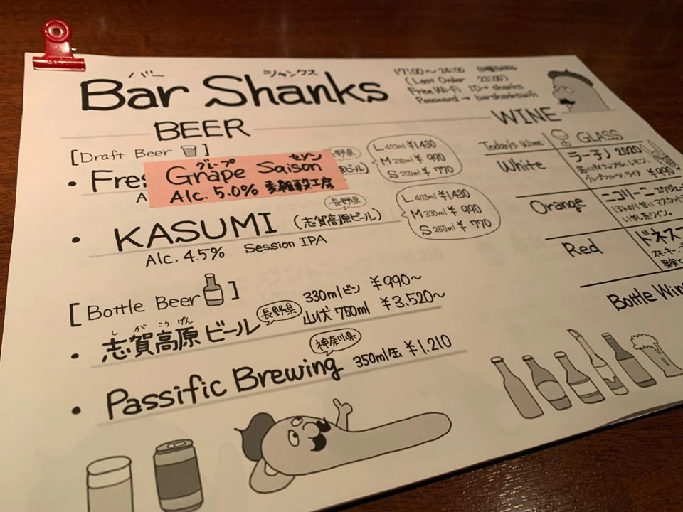 BAR Shanks 菜單照片 8